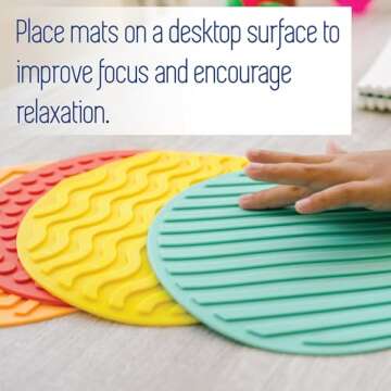 Sensory Genius Sensory Mats for Children & Adults - 4 Large Tactile Sensory Mats - Sensory Room Must Haves, Calming Corner Sensory Tiles Stress Toy - Also Great Sensory Floor Tiles