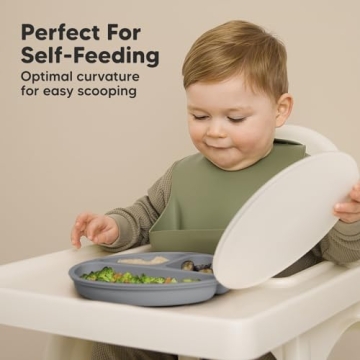 KeaBabies Silicone Suction Plates with Lids - Perfect for Toddlers