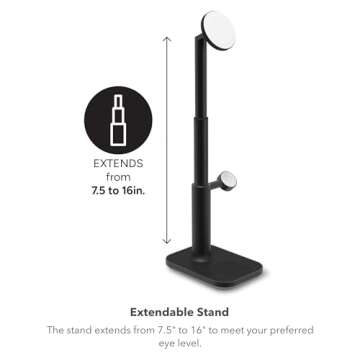 mophie MagSafe 3-in-1 Wireless Charging Stand - Extendable & Fast Charging for iPhone 16/15/14/13/12, Apple Watch, AirPods | Sleek Design, Qi & MFi Certified