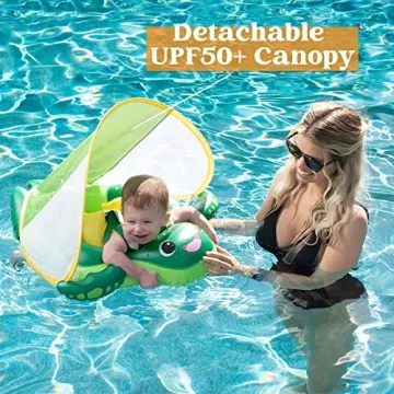 Sloosh Baby Swimming Float with Sun Canopy for Infants