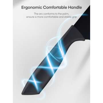 Knife Set, D.Perlla 16 Pieces Black Kitchen Knife Set with Acrylic Stand, High Carbon Stainless Steel, BO Oxidation Knife Block Set, No Rust, Non Slip Handle, Sharp Knife