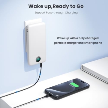 Powerful Portable Charger with Built-in Cables 13800mAh