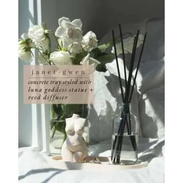 Janet Gwen Rose Concrete Oval Tray | 3.75" x 7" x 0.5" Light Pink Tray Bathroom Trays for Counter Blush Pink Bathroom Decor Small Trays Decorative