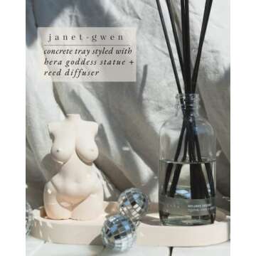 Janet Gwen Rose Concrete Oval Tray | 3.75" x 7" x 0.5" Light Pink Tray Bathroom Trays for Counter Blush Pink Bathroom Decor Small Trays Decorative