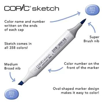 Copic Sketch Markers - 6 Pastel Colors Set for Artists