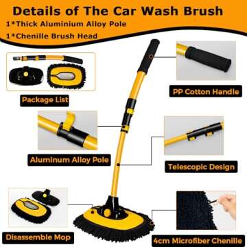 15° Curved Car Wash Brush for Easy Vehicle Cleaning