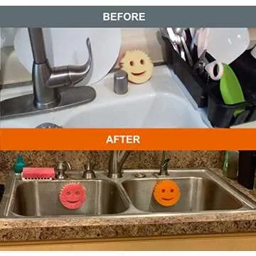 Self-Draining Sponge Holder with Suction Cup Installation, Sponge Organizer for Bathroom and Kitchen...