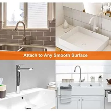 Self-Draining Sponge Holder with Suction Cup Installation, Sponge Organizer for Bathroom and Kitchen Sink, Dishwasher Safe Sponge Storage for Smiley Round Sponges (No Sponges Included) 1-Pack