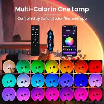 XEBKOR Sunset Projection Lamp with Remote/APP Control,Multi-Color LED Sunset Light Night Light,360 D...