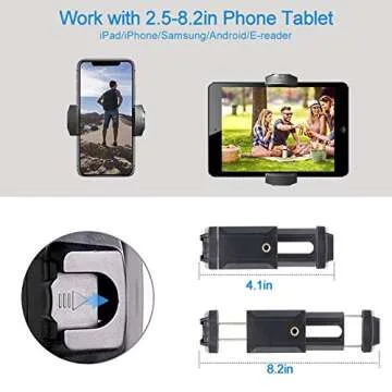 Lightweight 54" Travel Cell Phone Tripod for All