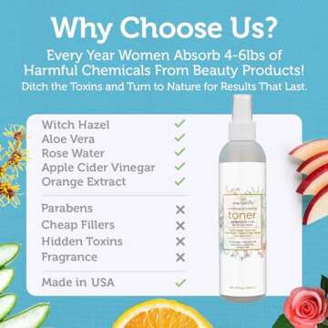 Hydrating Facial Toner with Rose Water & Apple Cider Vinegar