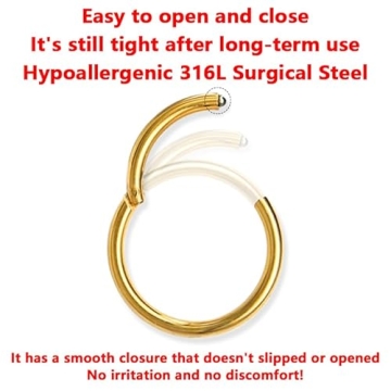 12-Piece Hypoallergenic Gold Nose Rings & Studs Set