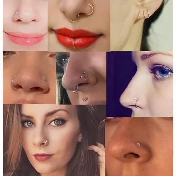 12-Piece Hypoallergenic Gold Nose Rings & Studs Set