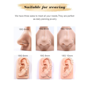 12-Piece Hypoallergenic Gold Nose Rings & Studs Set