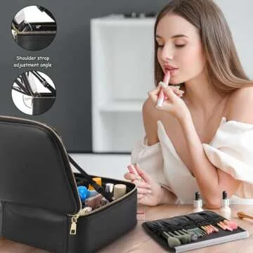 Makeup Bag with Led Mirror-Travel Makeup Bag with Led Mirror is with Waterproof Design Travel Makeup Bag, Best Gift is Makeup Case With Lighted Mirror.Makeup Bag With Mirror 3 Color Scene (black)