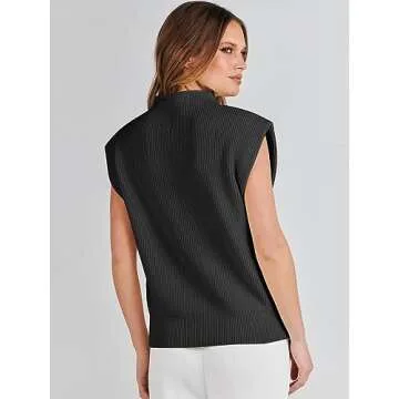 Stylish ANRABESS Mock Neck Sleeveless Top for Women