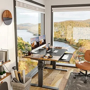 FEZIBO Electric Standing Desk with Keyboard Tray 55x24