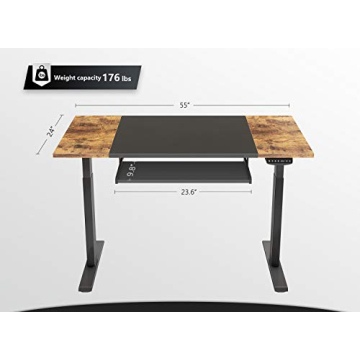 FEZIBO Electric Standing Desk with Keyboard Tray 55x24