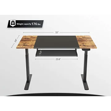 FEZIBO Electric Standing Desk with Keyboard Tray 55x24