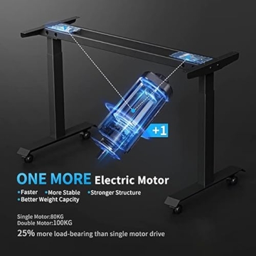 FEZIBO Electric Standing Desk with Keyboard Tray 55x24