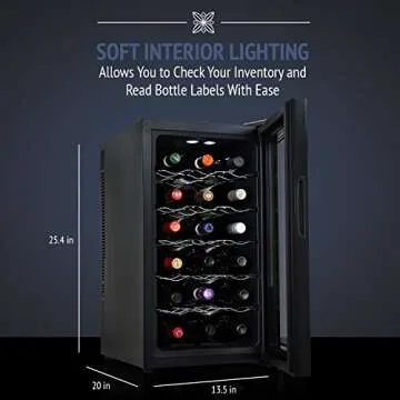 Ivation 18 Bottle Wine Cooler for Red and White Wines