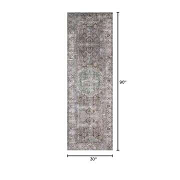 Loloi Layla Collection, LAY-06, Taupe/Stone, 2'-6" x 7'-6", .13" Thick, Runner Rug, Soft, Durable, V...