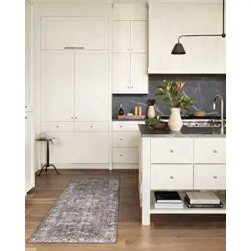 Loloi Layla Collection, LAY-06, Taupe/Stone, 2'-6" x 7'-6", .13" Thick, Runner Rug, Soft, Durable, Vintage Inspired, Distressed, Low Pile, Non-Shedding, Easy Clean, Printed, Living Room Rug