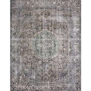 Loloi Layla Collection, LAY-06, Taupe/Stone, 2'-6" x 7'-6", .13" Thick, Runner Rug, Soft, Durable, Vintage Inspired, Distressed, Low Pile, Non-Shedding, Easy Clean, Printed, Living Room Rug