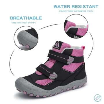 Mishansha Toddler Kids Water Resistant Hiking Boots Boys Girls Anti-Collision Anti-Skid Athletic Out...