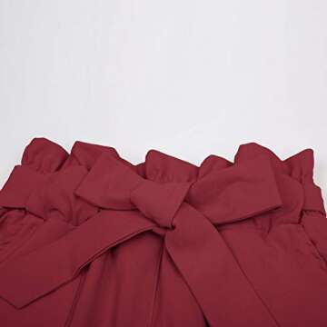 GRACE KARIN Women's Pants with Deep Pockets 7/8 Stretch Pants for Women Lounge Work Wine Red S