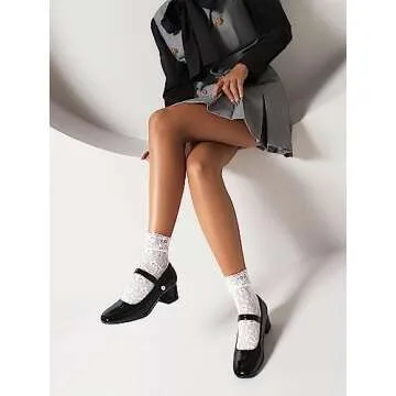 Naiyee Women's Mary Jane Chunky Heel Ankle Strap Dress Shoes