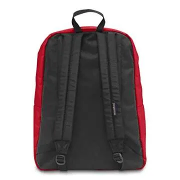 JanSport SuperBreak One Backpacks - Durable, Lightweight Bookbag with 1 Main Compartment, Front Utility Pocket with Built-in Organizer - Premium Backpack, Red Tape