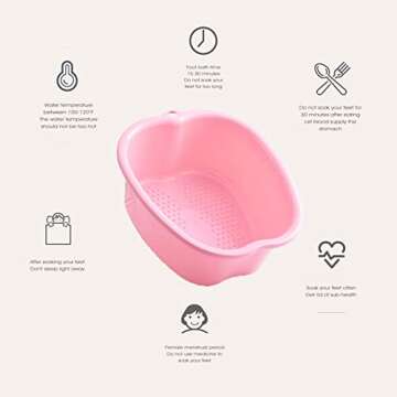 AMOBON Foot Soaking Bath Basin: Plastic Foot Spa Basin for Soaking Feet - Foot Soaking Tub with Mass...