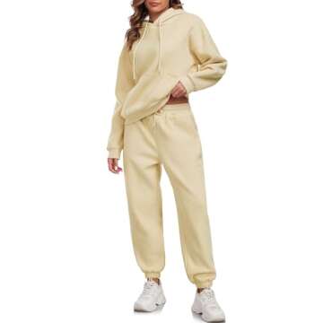 HOTIAN Womens 2 Piece Outfits Oversized Hoodie Sweatshirt and Joggers Sweatpants Sets Tracksuit for ...