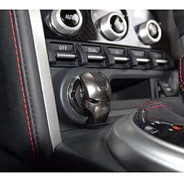 Iron Man Push Start Button Cover Anti Scratch 2 pc Set Universal Car Engine Decoration Cover Red and Black (Titanium Black, Red)