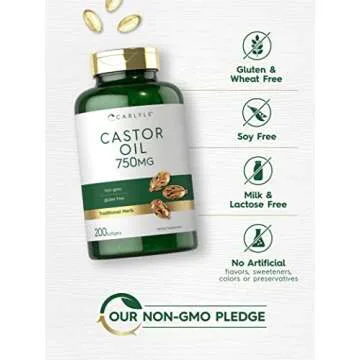 Carlyle Castor Oil 750mg | 200 Softgels | Traditional Herb | Non-GMO, Gluten Free Supplement