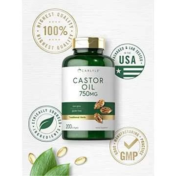 Carlyle Castor Oil 750mg | 200 Softgels | Traditional Herb | Non-GMO, Gluten Free Supplement