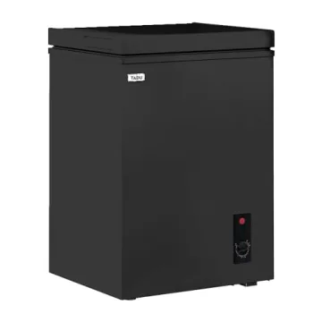 TABU 3.5 Cu Ft Chest Freezer, Deep Freezer with Removable Storage Basket, Top Open Door Small Chest Freezer with 7 Level Adjustable Temperature, Compact Freezer with Top Open Door (Black)