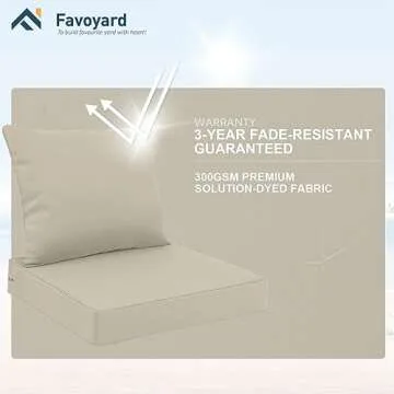 Favoyard Outdoor Cushion Set 22x22 Waterproof & Durable