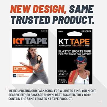 KT Tape, Original Cotton, Elastic Kinesiology Athletic Tape, 20 Count, 10” Precut Strips, Lime