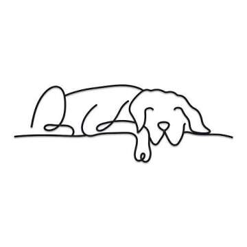 Matani Metal Dog Wall Decor | Dog Wall Art | Metal Wall Art | Metal Wall Decor | Minimalist Room & Living Room Wall Décor (Sleeping Labrador) (Sleeping Dog)