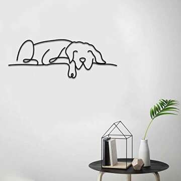 Matani Metal Dog Wall Decor | Dog Wall Art | Metal Wall Art | Metal Wall Decor | Minimalist Room & Living Room Wall Décor (Sleeping Labrador) (Sleeping Dog)