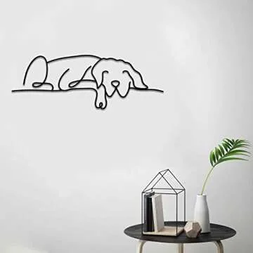 Matani Metal Dog Wall Decor | Dog Wall Art | Metal Wall Art | Metal Wall Decor | Minimalist Room & Living Room Wall Décor (Sleeping Labrador) (Sleeping Dog)
