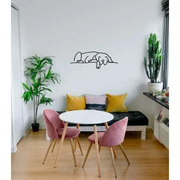 Matani Metal Dog Wall Decor | Dog Wall Art | Metal Wall Art | Metal Wall Decor | Minimalist Room & Living Room Wall Décor (Sleeping Labrador) (Sleeping Dog)