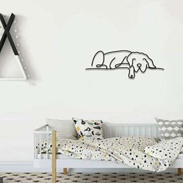 Matani Metal Dog Wall Decor | Dog Wall Art | Metal Wall Art | Metal Wall Decor | Minimalist Room & Living Room Wall Décor (Sleeping Labrador) (Sleeping Dog)