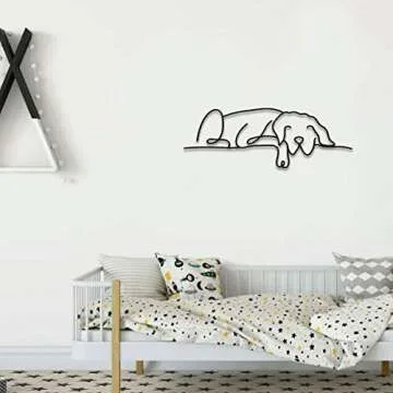 Matani Metal Dog Wall Decor | Dog Wall Art | Metal Wall Art | Metal Wall Decor | Minimalist Room & Living Room Wall Décor (Sleeping Labrador) (Sleeping Dog)