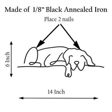 Matani Metal Dog Wall Decor | Dog Wall Art | Metal Wall Art | Metal Wall Decor | Minimalist Room & Living Room Wall Décor (Sleeping Labrador) (Sleeping Dog)