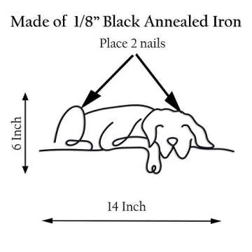 Matani Metal Dog Wall Decor | Dog Wall Art | Metal Wall Art | Metal Wall Decor | Minimalist Room & Living Room Wall Décor (Sleeping Labrador) (Sleeping Dog)