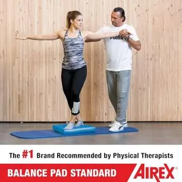 AIREX Home Gym Physical Therapy Workout Yoga Exercise Foam Non Slip Balance Pad with Waterproof and ...