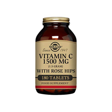 Solgar Vitamin C 1500 mg with Rose Hips - Antioxidant & Immune Support, Vegan, Non-GMO, 180 Tablets
